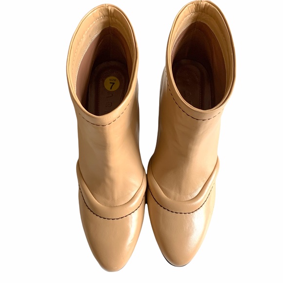 EUC MARNI Camel Leather Ankle Boots Semi-Pointed Block Heels Worn ONCE! SZ 37 EU - Picture 8 of 16